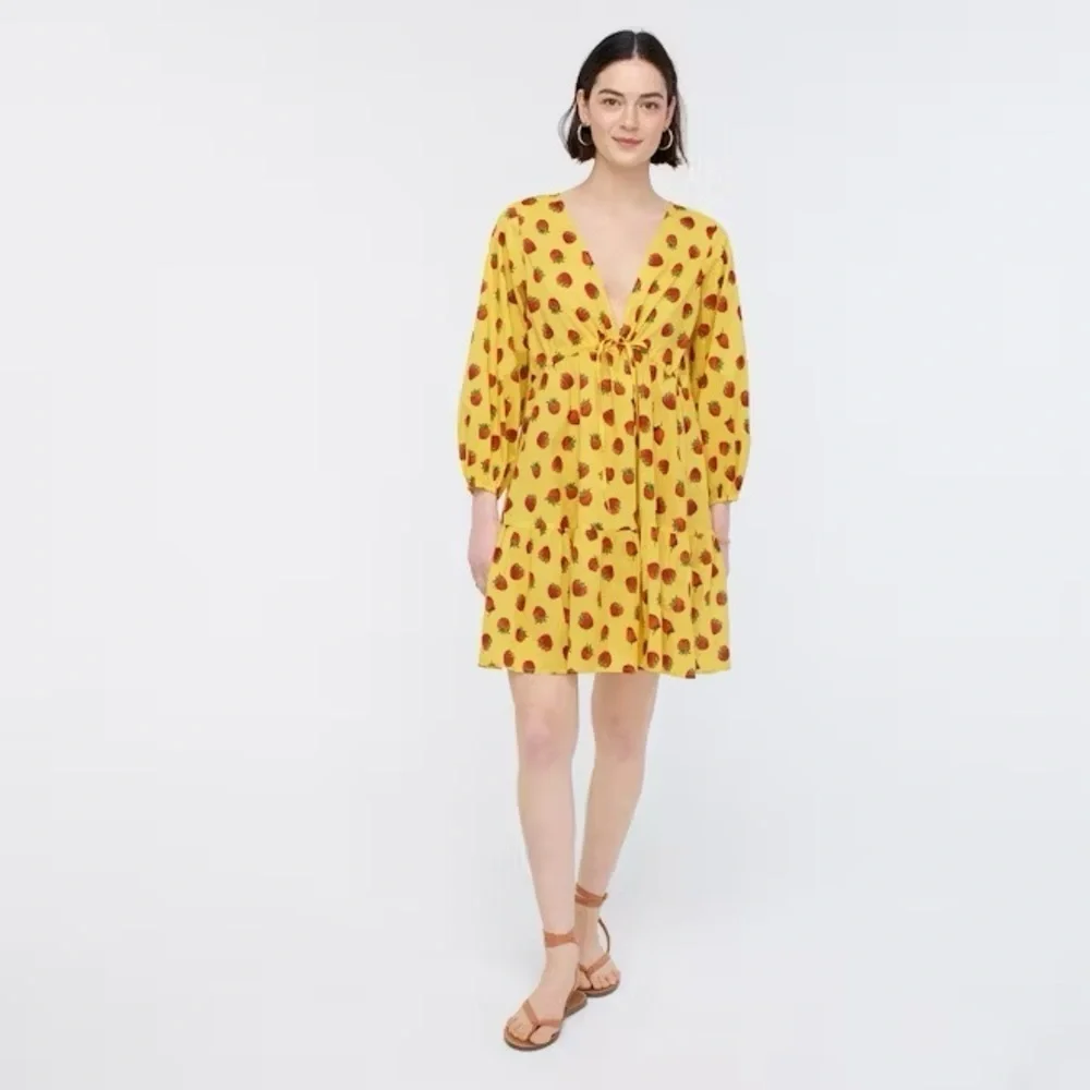 Edie Parker X J.Crew long-sleeve cover-up dress in strawberries (109)